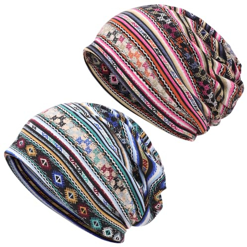 DRESHOW Bonnet Souple Bonnets Chapeaux Femme Slouch Jersey Léger Respirant Bonnet Tombant Chapeau pour Chimio Femmes