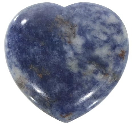 PATIKIL Pierre De Cristal Naturelle En Forme De Coeur, Mini Pierre Précieuse Polie De 1.6 Pouce, Pierre De Poche Gravée, Blue Spotted Jasper