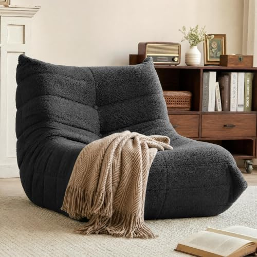 Gazecaia Oversized Teddy Bean Bag Chair, Memory Foam Fireside Lounge