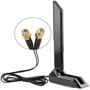 Tri-Band 2.4GHz/5.8GHz/6E WiFi Antenna, Foldable WiFi Antenna with Magnetic Base, RP-SMA Female Compatible with ASUS ROG Strix, Routers, Range Extenders & Gaming PC