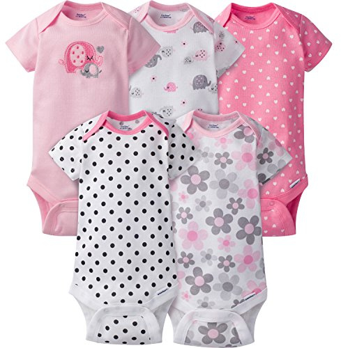 Gerber Olika kortärmade sparkdräkter, bodies, för bebisar, 5-pack