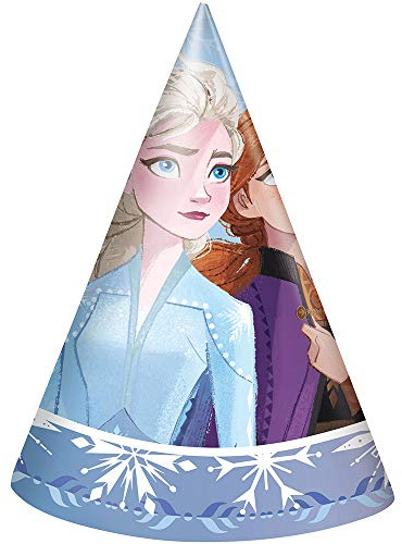 Disney Frozen 2 Enchanting Party Hats (Pack of 8) - Perfect for Elsa & Anna's Magical Adventure and Themed Celebrations