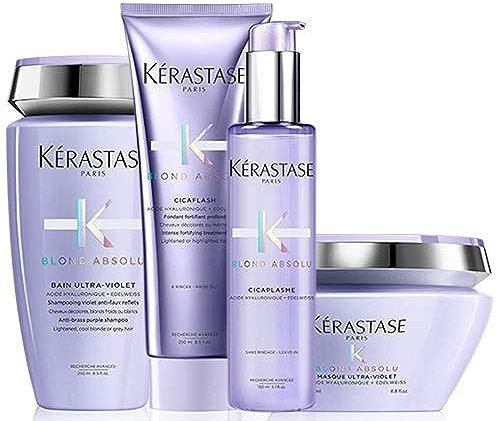 Kerastase Pack Blond Absolue Bain ULTRA-VIOLET 250 ml, Fluide Miracle Cicaflash 250 ml, Masque Ultra
