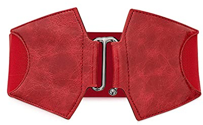 LumiSyne Cinturón Elástico Ancho De Las Mujeres Cinturón De Cuero Pretina Elástica Diseño De Hebilla De Gancho De Aleación Banda Elástica Vintage Cinturón Corsé Para Vestido Abrigo Camisa