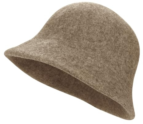 Wintermütze Wolle Fischerhut Winter Wollmütze Damen Winterhut Warm Eimerhüte Fedora Filzmütze Weich Damenhut Einfarbig Freizeithut Filz Damenmütze One Size Fischermütze zum Wandern Reisen Outdoor
