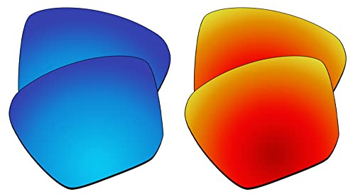 EZReplace Verres de rechange pour lunettes de soleil Oakley Targetline OO9397 (verres polarisés) – Compatible avec monture Oakley Targetline (bleu glacier + rouge feu), Bleu glacier + rouge feu,