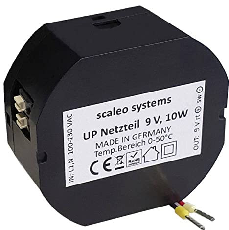 Stromversorgung 10 W 9 V/DC, 1 Stück, schwarz. scaleo systems