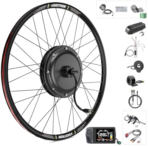 Varstrom 48V 1000W Electric Bike Conversion Kit Ebike 26 Rear Wheel Hub Motor Kit with EKD01 Display Mountain Bike Bicycle Conversion Kit For Cassette Disc Brake