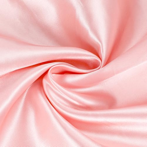 Tissu en satin par le mètre, tissu satin rose brillant et soyeux de 152,4 cm de large pour robe de mariée, confection de vêtements, loisirs créatifs, nappe, couture (rose)