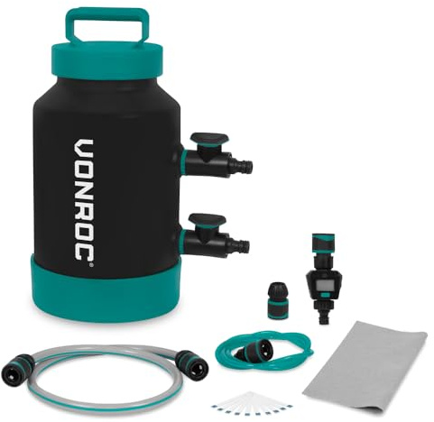 VONROC Ablandador de agua portátil para limpieza sin cal – Sistema de descalcificación – 1000 litros por ciclo – Nuevo