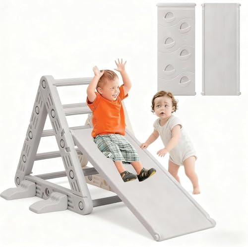 Siairo Marco de Escalada para niños, Juguete de Aprendizaje Montessori con tobogán y triángulo de Escalada, gimnasios Interiores de la Selva para niños, Capacidad máxima de Carga 60 kg (3 in 1)