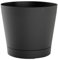 Verdonia – Bracia Pot Rond Anthracite Ø 19cm x H 18cm avec Réserve d’Eau – Pot de Fleur pour Plante en Interieur et Exterieur – Pots de Fleurs en Plastique Idéal pour Plantes et Herbes Aromatiques