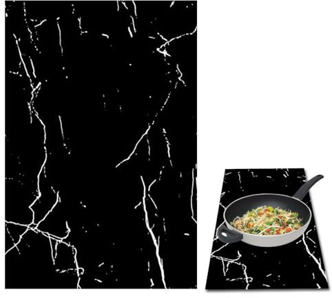 Mayoii Induction Hob Protector Mat,Heat-Resistant Silicone Induction Hob Protector,52×78cm Hob Covers for Electric Cookers,Washable Recycled Hob Covers (Marbled Black)