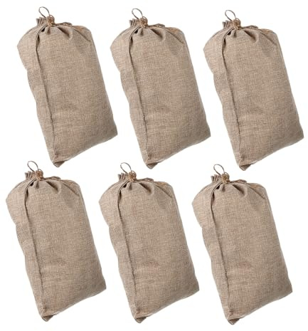 SUPVOX Sacchetti di Juta per Verdure Coulisse 20x30 Cm Traspirante Riutilizzabili per Conservazione Patate e Frutta, Borsa Multifunzione per Cucina e Spesa, Confezione da 6 Pezzi