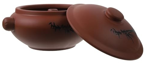 JECOMPRIS Olla de Cerámica para Estofado 350ml, Cazuela de Cocina Antiadherente para Sopa y Vapor, Resistente y Fácil de Limpiar, Adecuado para Guisar y Cocinar en Hogar Color Aleatorio
