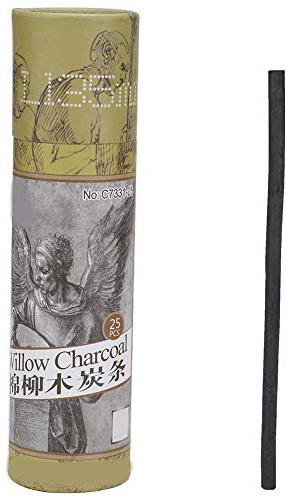 Mavaol 25st Träkol Blyertsteckning Träkolstång Konstnär Teckningsverktyg Skiss Penna (Marley 7331 Charcoal Strips)