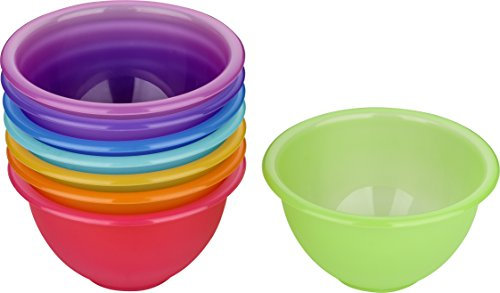 Kigima Schalen Set 8x13cm Bunt – Kleine Schüsseln aus robustem Plastik – Ideal als Snack Schüsseln, Dessert- oder Salatscchüssel – Plastikschalen aus bruchsicherem Kunststoff – Made in EU