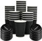 Zuvo 50 Pack Takeaway Coffee Cups with Lids | Disposable Insulated Triple Wall Ripple Kraft Paper Coffee Cups for Takeaway Coffee, Tea or hot Liquids | Pack of 50 (8 Oz.), Black