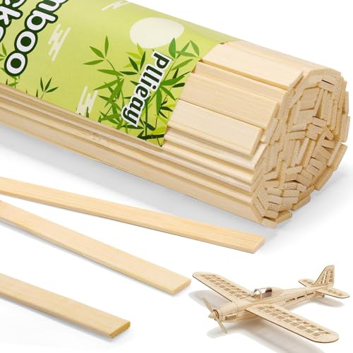 Pllieay 100 Pieces Bamboo Sticks Wood Extra Long Sticks for Crafting (40CM Length × 0.9CM Width)