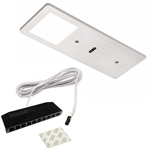 Spot LED ligne Domus Aluminium Luminaire sous meuble FYN SE D-MOTION avec capteur (190 x 70 mm, 12V, 5W, 2700–6000 K, Micro12, brossé) de SOTECH