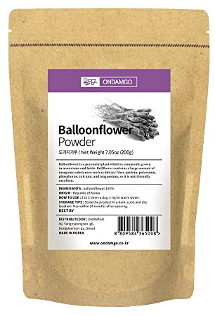 ONDAMGO Korean Balloon Flower Root Powder 200g | 1 Pack, Non-GMO 7.05 Oz for Food, Tea, Salad (Bellflower Powder)