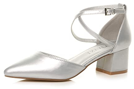 Femmes Talon mi-Bloc lanières croisées Deux Parties Chaussures Babies Escarpins Sandales Pointure 5 38