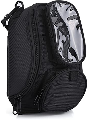 Oxford Magnetic Motorbike Tank Bag, Universal Waterproof Black Motorbike Bag with Transparent Pocket