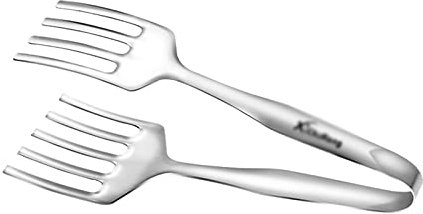 KASUK Pincette épaissi coiffée en Acier Inoxydable 10,5 Pouces extrémités Dents des Pinces de spatule, des Pinces de Service pour Un Barbecue Salade de Steak de Pain Pinces de Service