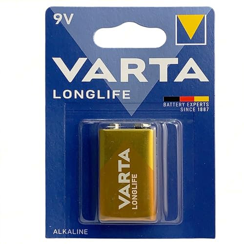 Batteria Transistor 9V PP3 6LR61 Longlife Power Alcaline | 1 Confezione 1 pz | Potenti e Durature per Dispositivi Energetici | per Telecomandi, Rilevatori di Fumo e Dispositivi Energetici