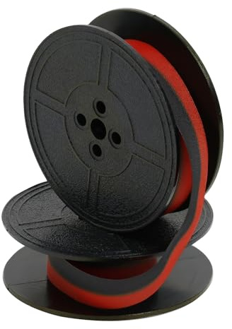 Skrivmaskin färgband, originalfärgband för DIN 2103-skrivare – 53 mm diameter, tvåfärgad svart/röd, högkvalitativa skrivartillbehör för professionella och tydliga utskriftsresultat