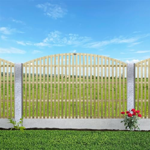 Premier Florence Pack of 3 6x3ft (W: 6ft x H: 3ft) Decorative Arched Frameless Vertical Slatted Trellis Pressure-Treated Garden Panel Fence Topper/Wall Art/Pergola Width 1828mm x Height: 900mm
