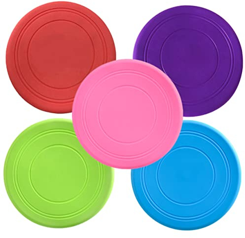 Toyvian 5pezzi Disco Da Lancio Per Cani Giocattolo Interattivo Esterno Sicuro e Resistenze Ai Boccioli Per Addestramento e Gioco Facile Da Lanciare e Galleggiare Sull Acqua