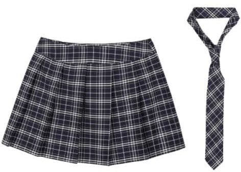Riismen Damen Minirock Falda Línea A Falda De Cuadros Plisada Con Corbata Disfraz De Colegiala Conjunto Disfraz Halloween Carnaval Carnaval Azul marino S