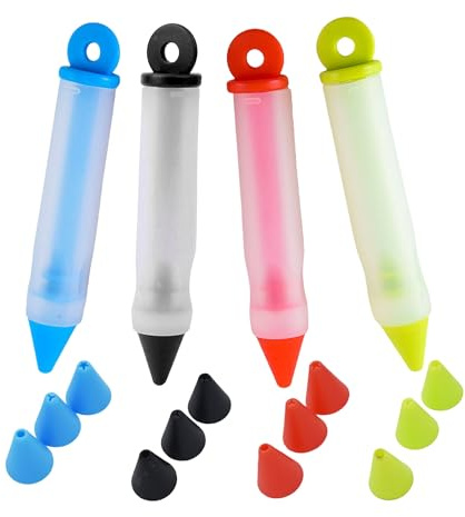 Pastry DIY Cake Decorating Pen Cake Cookie Cream Pastry Chocolate Decorating Pen Kit,Chocolate Cake Decoration Tool,For Bakery Kitchen 4 Colors
