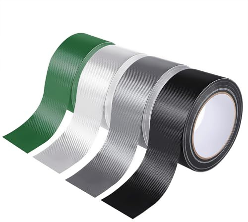 Kisizity 4 Rollen Panzertape Wasserfest 48mm x 20m Mischfarbe Gewebeband Gewebeklebeband Handreißbares Panzerband Extra Stark Duct Tape für Innen Außen Haushalt Gärten Baustellen
