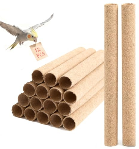 12-Pack Large Sanded Perch Covers for Parakeets,3/4 Diameter | Bird Accessories | Pet Bird Supplies | Bird Perches for Cage Parrotlets, Canaries and Other Small Birds (12pcs Large 10 L x 3/4 D)