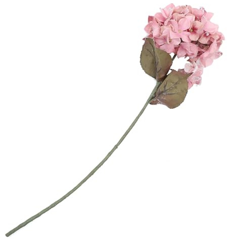 KALLORY Lifelike Artificial Hydrangea Flower Pink Faux Snowball Simulation Plant Decor for Home Party Photography Prop