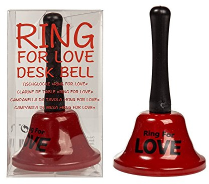 Out of the blue Tischglocke, Love-Klingel, Circa 13 x 7 cm Tischglocke, Love-Klingel, Metall, Rot, 13 x 7 cm, 1 Einheiten
