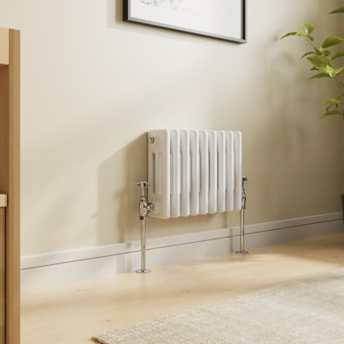 NRG 300x425 Traditional Colosseum Cast Iron Bathroom Radiator Gloss White 3 Panel