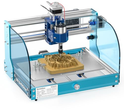 Genmitsu 3018-PROVer V2 CNC Router Machine with Full Aluminum Structure for Beginner, Mini Milling Engraver Kit with Z-Probe, Limit Switches, E-Stop, Ideal for Wood, Acrylic, MDF, Plastic, PVC