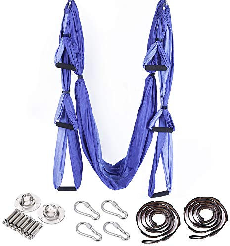ARNTY Yoga Hängematte Set Aerial,Aerial Yogatuch,Aerial Yoga Hammock Swing mit Tragetasche und Verlängerungsgurten (Lila)