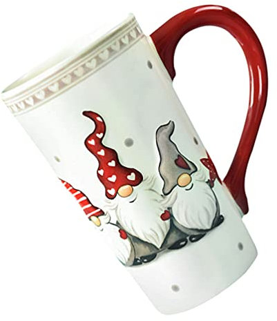 Zerodeko Christmas Coffee Mug Holiday Coffee Mug Ceramic Tea Cup Gnome Milk Cup Festive Seasonal Holiday Cute Kindness Gift for Christmas Birthday
