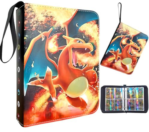 Sammelkarten Album,Sammelalbum für Spielzeug Karten,Karten Sammelalbum für GX VMAX V,Karten Ordner Buch,4 Taschen 50 Seiten 400 Karten Kapazität Sammelkarten Album (PCA5-3)