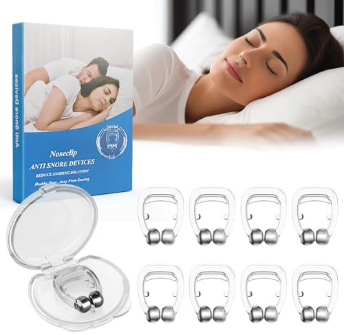 Schnarchstopper Anti Schnarch 8 PCS, Anti Schnarch Magnet NasenClip, Wiederverwendbares Schnarchen Stopper Nasenklammer Nasendilatator für Entspannte Nächte, Möglich bessere Atmung