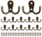 Rapidbok Ganci Appendiabiti, 12 Pezzi Gancio Appendiabiti Doppi in Metallo, Vintage Gancio per Asciugamani con 24 Viti, Ganci Appendi Cappotto per la Porta Della Camera da Letto del Bagno (Bronzo)