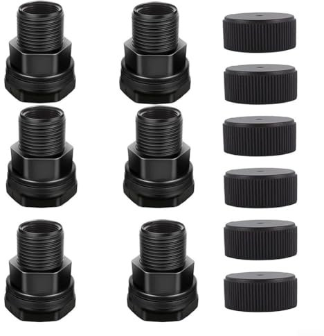 Lot de 6 raccords filetés pour tuyaux en plastique pour bassins et aquariums