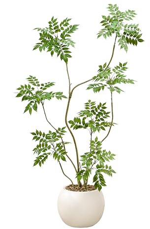 TXABL Artificial Mahonia Fortunei Tree 180CM Tall Fake Plant Artificial Plants Indoor Sumac Tree Faux Plants Fake tree Decor with Pots for Home Office Bathroom Bedroom Living Room Decor