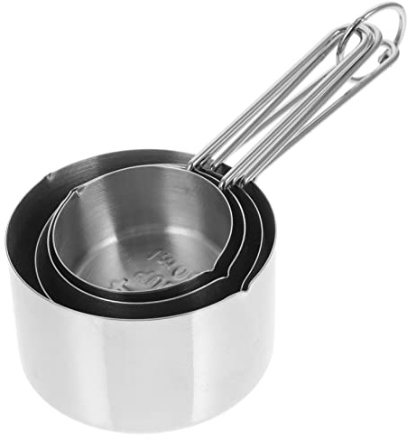 HOLIDYOYO 4piezas Tazas Medidoras Báscula Tazas Medidoras Graduadas De Inoxidable Hogar Herramientas Para Hornear La Cocina