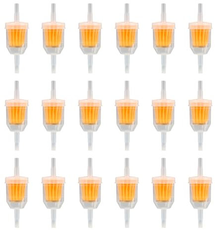 Lot de 18 filtres à carburant universels de 6 mm/8 mm, pour tondeuse à gazon, voiture, moto, scooter, mobylette, diesel, cyclomoteur, construction transparente, filtration rapide