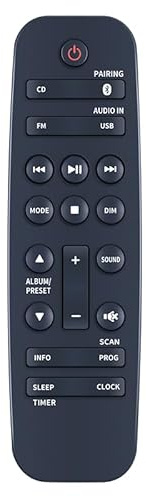 CLVIZCXOM Remote Control Fit for Philips CD Sound Machine | Fit for Portable CD and Cassette Player, No Setup Required, Requires 2x AAA Batteries (Not Included)